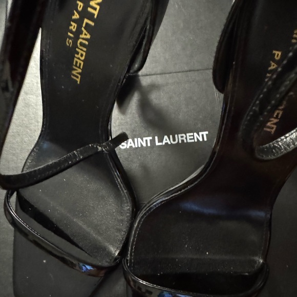 Saint Laurent Black Stiletto Heels with Minimalist Design Opyum - Picture 1 of 10